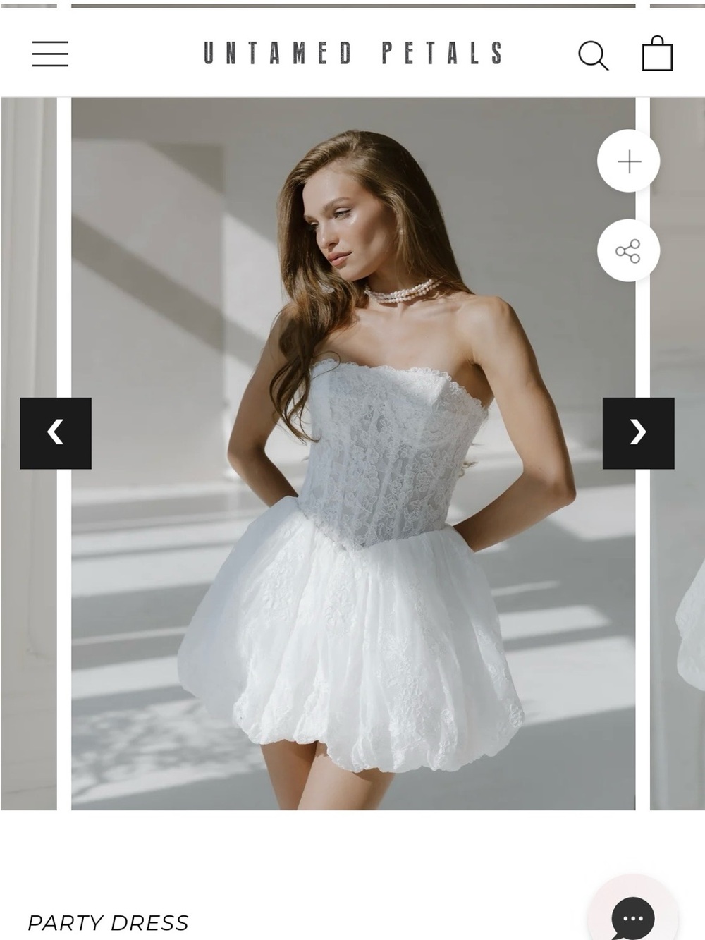 UNTAMED PETALS BY AMANDA JUDGE White Strapless Lace Bubble Party Dress